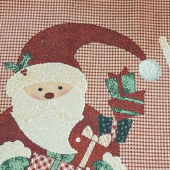NEW Vintage Kmart Christmas Santa Ho Ho Ho Tapestry Non-Slip Door Throw Mat Rug - Picture 3 of 4